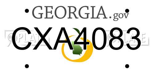 CXA4083 Georgia License Plate