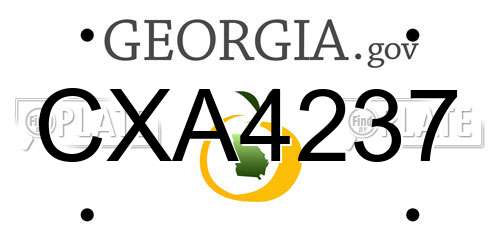 CXA4237 Georgia License Plate
