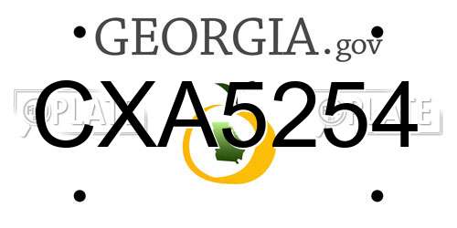 CXA5254 Georgia License Plate