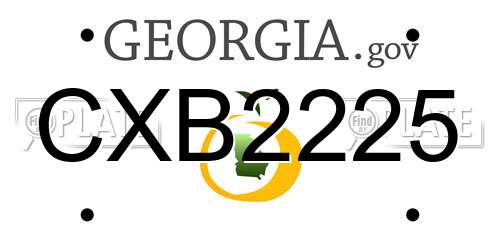 CXB2225 Georgia License Plate