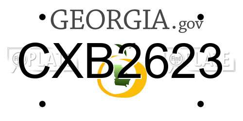 CXB2623 Georgia License Plate