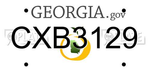 CXB3129 Georgia License Plate