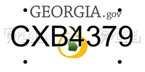 CXB4379 Georgia License Plate