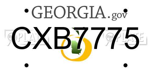 CXB7775 Georgia License Plate