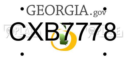 CXB7778 Georgia License Plate