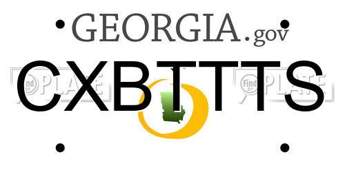 CXBTTTS Georgia License Plate