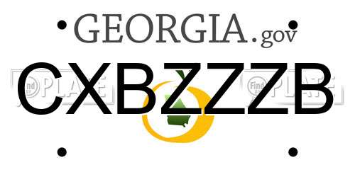 CXBZZZB Georgia License Plate