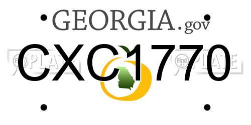 CXC1770 Georgia License Plate