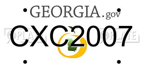 CXC2007 Georgia License Plate