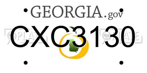CXC3130 Georgia License Plate