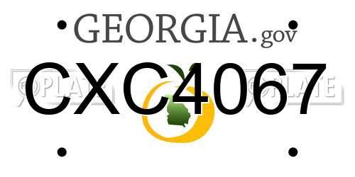 CXC4067 Georgia License Plate