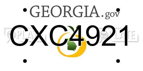 CXC4921 Georgia License Plate