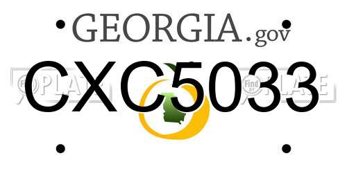 CXC5033 Georgia License Plate