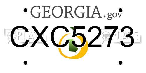 CXC5273 Georgia License Plate