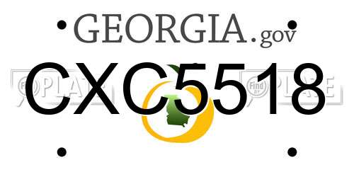 CXC5518 Georgia License Plate
