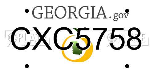CXC5758 Georgia License Plate