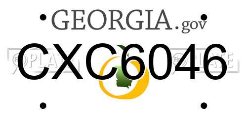 CXC6046 Georgia License Plate