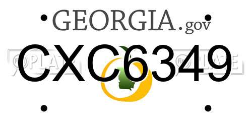 CXC6349 Georgia License Plate