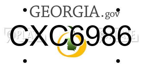 CXC6986 Georgia License Plate