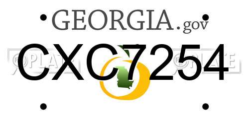 CXC7254 Georgia License Plate