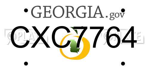 CXC7764 Georgia License Plate