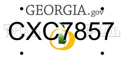 CXC7857 Georgia License Plate