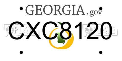CXC8120 Georgia License Plate