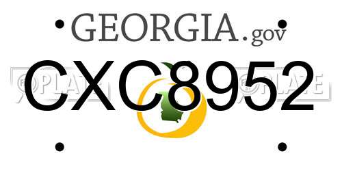 CXC8952 Georgia License Plate