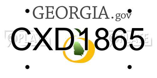 CXD1865 Georgia License Plate