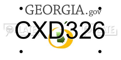 CXD326 Georgia License Plate