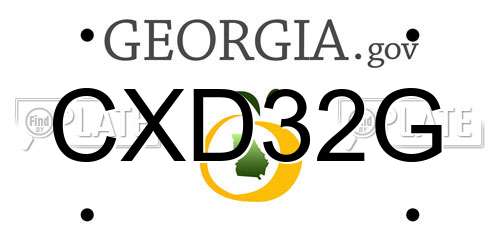CXD32G Georgia License Plate