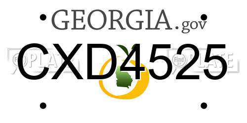 CXD4525 Georgia License Plate