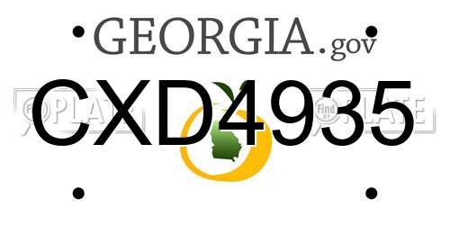 CXD4935 Georgia License Plate