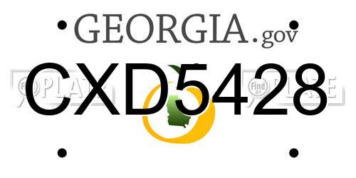CXD5428 Georgia License Plate