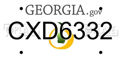 CXD6332 Georgia License Plate