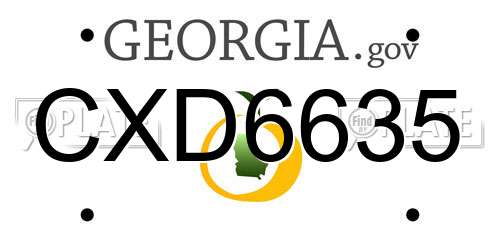CXD6635 Georgia License Plate