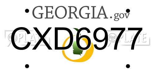 CXD6977 Georgia License Plate