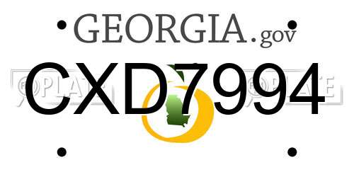 CXD7994 Georgia License Plate
