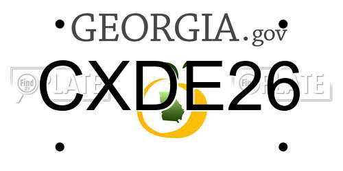 CXDE26 Georgia License Plate