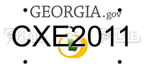 CXE2011 Georgia License Plate