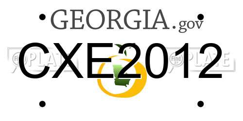 CXE2012 Georgia License Plate