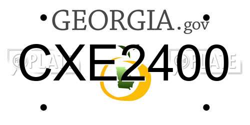 CXE2400 Georgia License Plate