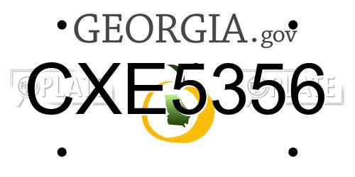 CXE5356 Georgia License Plate