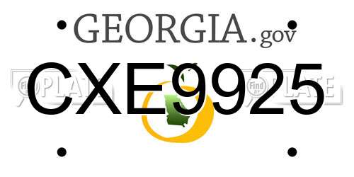 CXE9925 Georgia License Plate