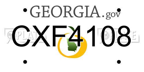 CXF4108 Georgia License Plate