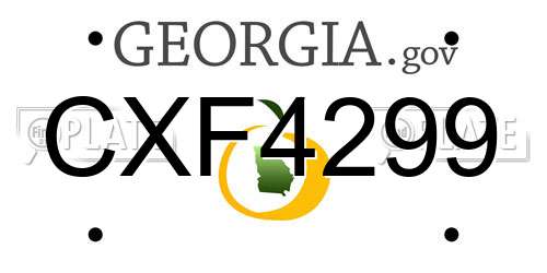 CXF4299 Georgia License Plate