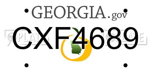 CXF4689 Georgia License Plate