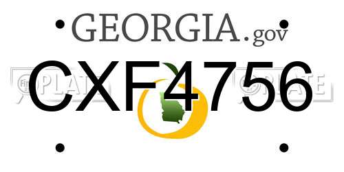 CXF4756 Georgia License Plate