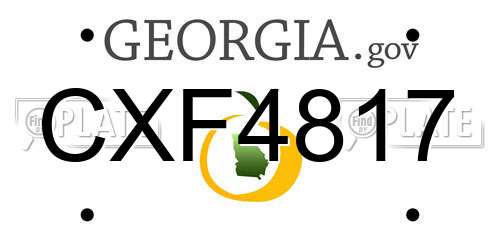 CXF4817 Georgia License Plate