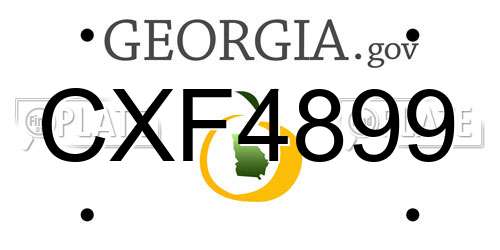 CXF4899 Georgia License Plate